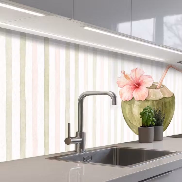 Kitchen splashback - Coconut - Drink - Tropical - Illustration - Summer — 2