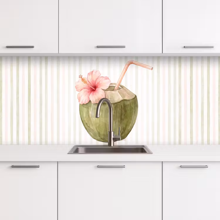 Kitchen splashback - Coconut - Drink - Tropical - Illustration - Summer — 4