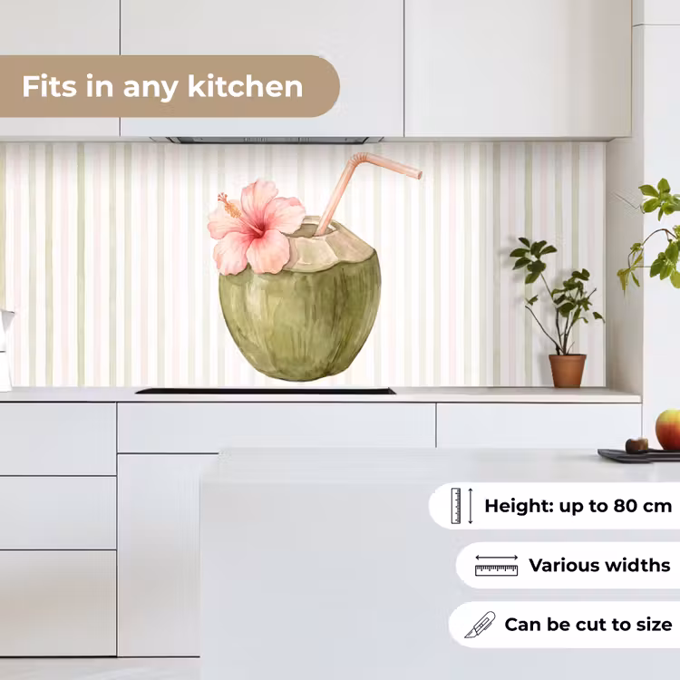 Kitchen splashback - Coconut - Drink - Tropical - Illustration - Summer — 7