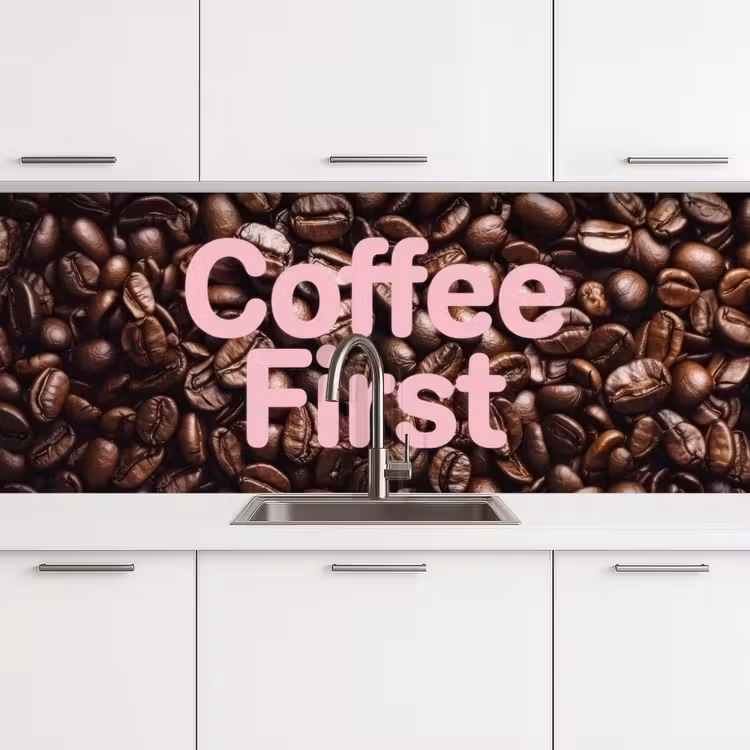 Kitchen splashback - Coffee First - Coffee Beans - Pink — 4