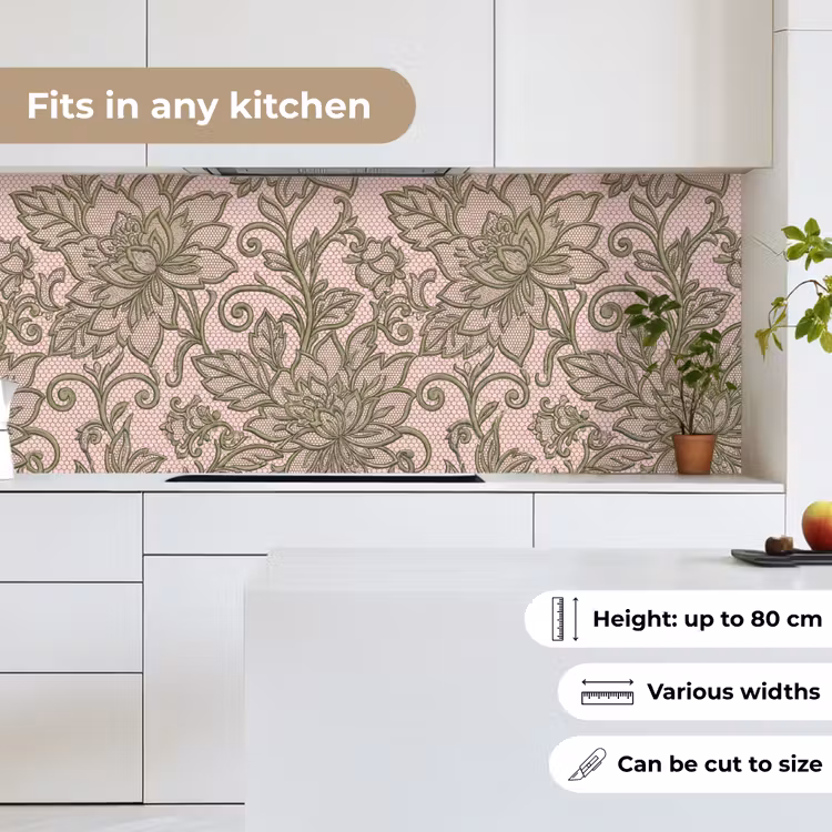 Kitchen splashback - Flowers - Lace - Pattern - Classic - Green — 7