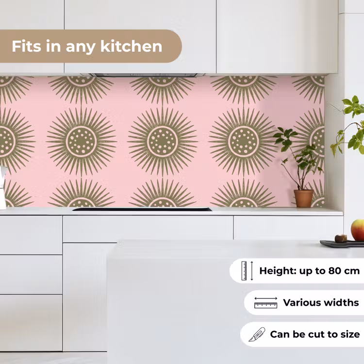 Kitchen splashback - Flowers - Pattern - Abstract - Pink - Green — 7
