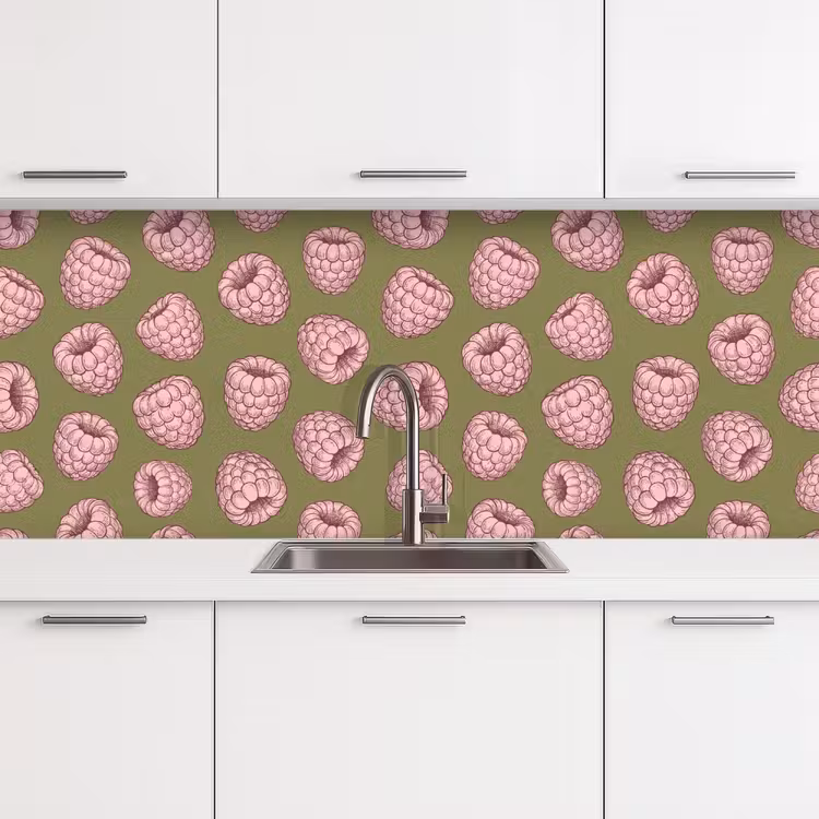 Kitchen splashback - Food - Pattern - Illustration - Pink - Green — 4
