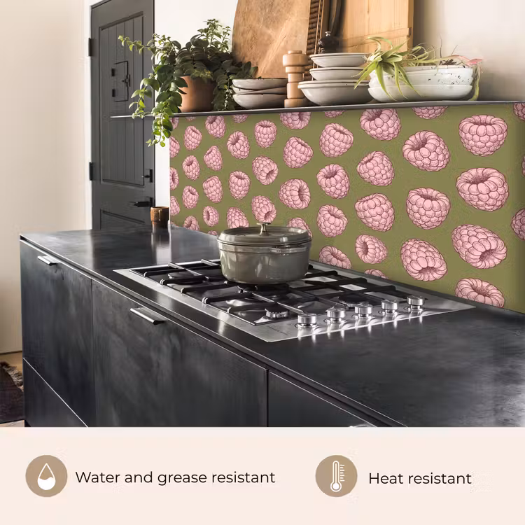 Kitchen splashback - Food - Pattern - Illustration - Pink - Green — 5