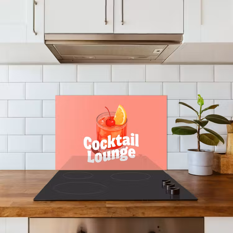 Kitchen splashback for hob - Cocktail Lounge - Glass - Coral — 3