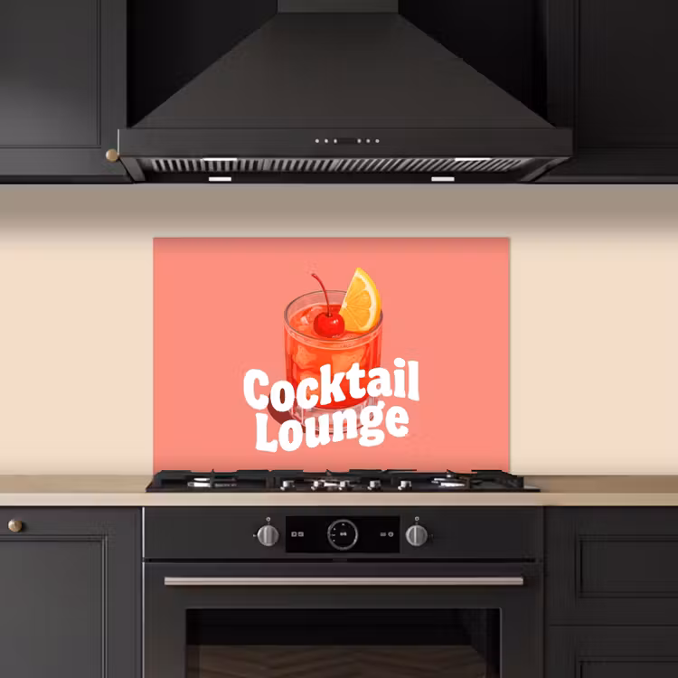 Kitchen splashback for hob - Cocktail Lounge - Glass - Coral — 5