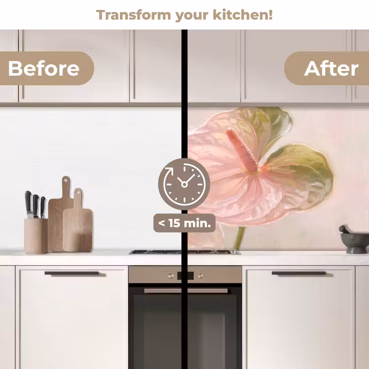 Kitchen splashback - Flowers - Pastel - Abstract - Nature - Green — 3