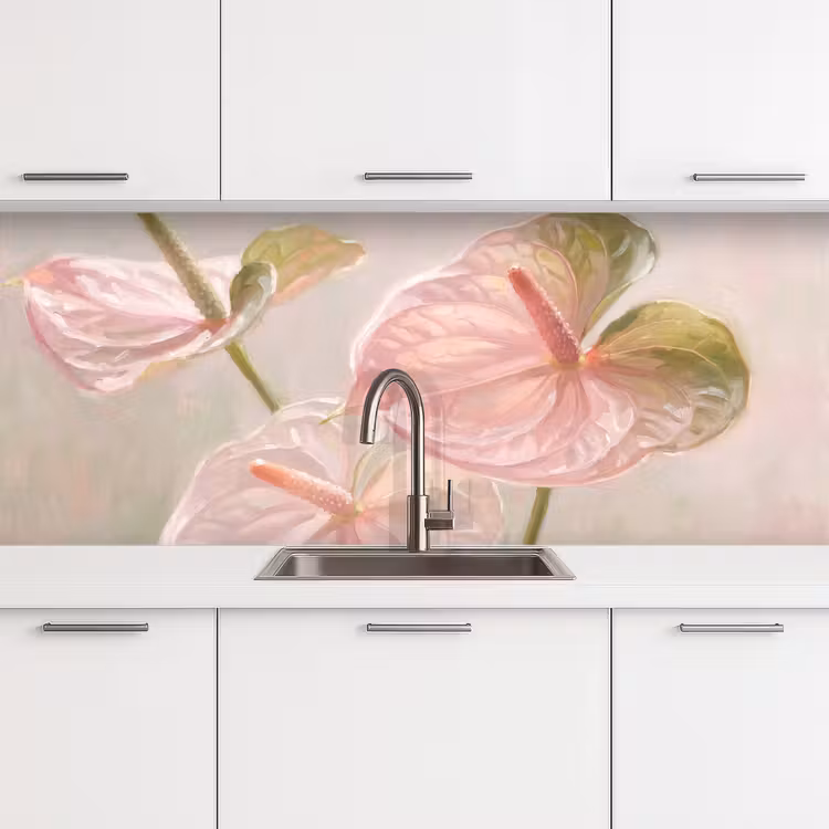 Kitchen splashback - Flowers - Pastel - Abstract - Nature - Green — 4