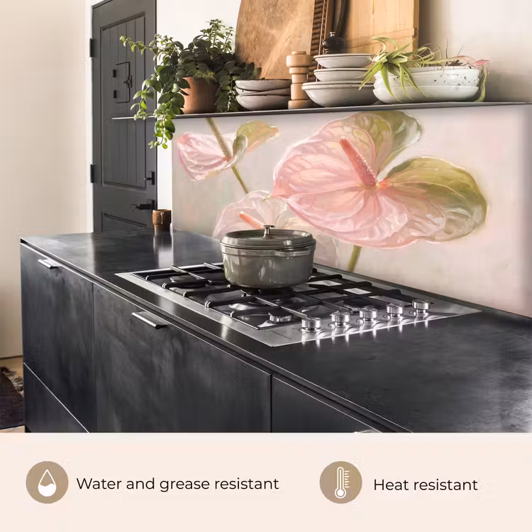 Kitchen splashback - Flowers - Pastel - Abstract - Nature - Green — 5