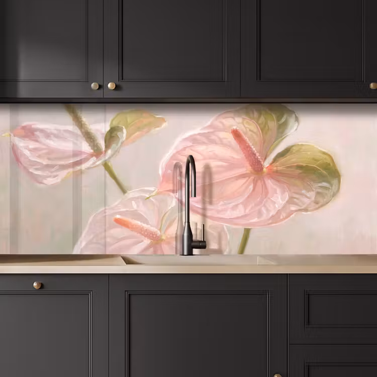 Kitchen splashback - Flowers - Pastel - Abstract - Nature - Green — 6