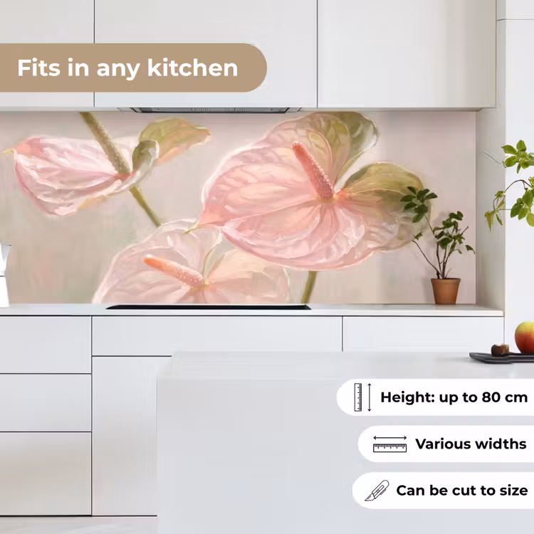 Kitchen splashback - Flowers - Pastel - Abstract - Nature - Green — 7