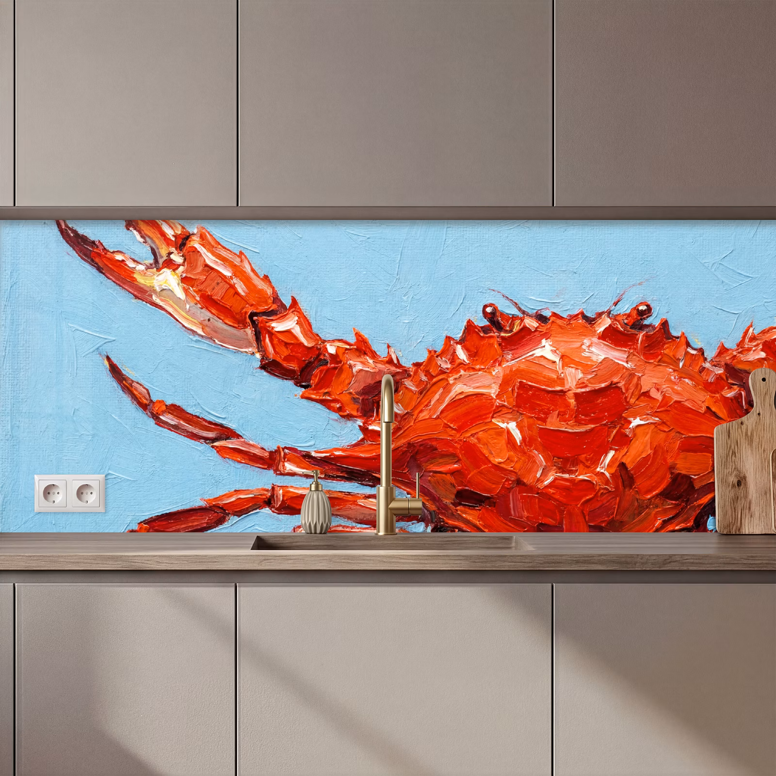 Kitchen splashback - Crab - Sea - Animals - Abstract - Red — 1