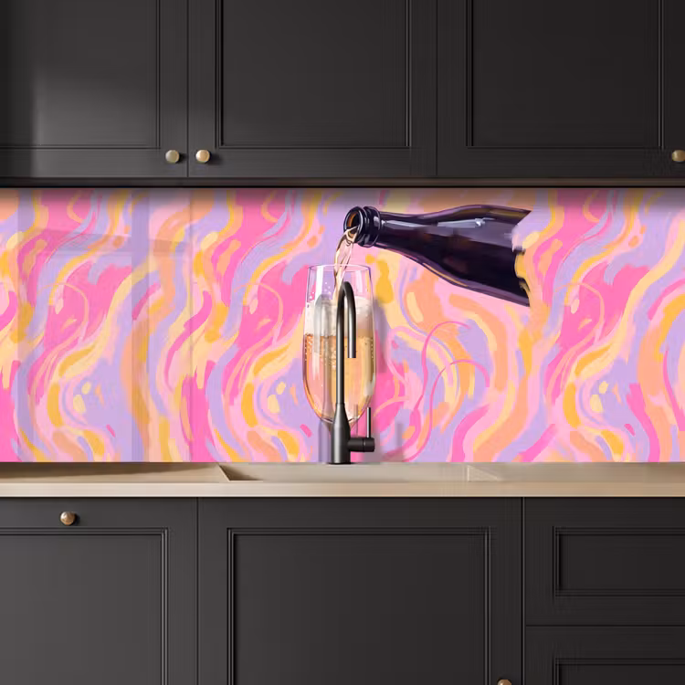 Kitchen splashback - Drink - Pouring - Party - Abstract - Pink — 6