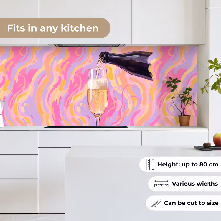 Kitchen splashback - Drink - Pouring - Party - Abstract - Pink — 7