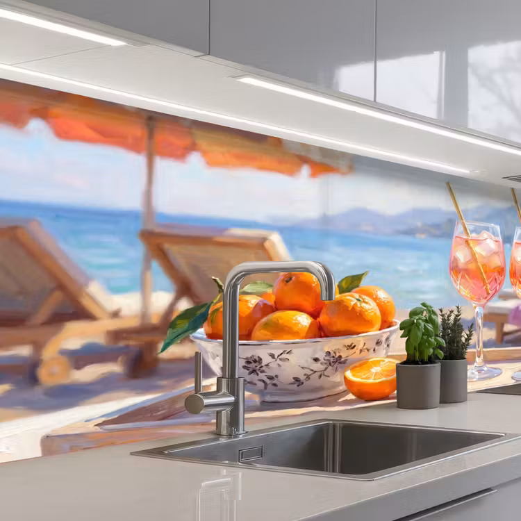 Kitchen splashback - Drinks - Glasses - Beach - Summer - Orange — 2