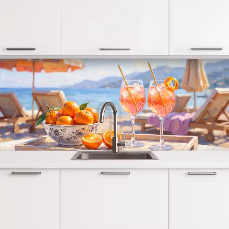 Kitchen splashback - Drinks - Glasses - Beach - Summer - Orange — 4