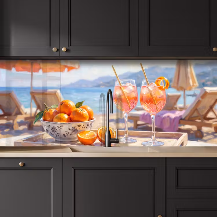 Kitchen splashback - Drinks - Glasses - Beach - Summer - Orange — 6