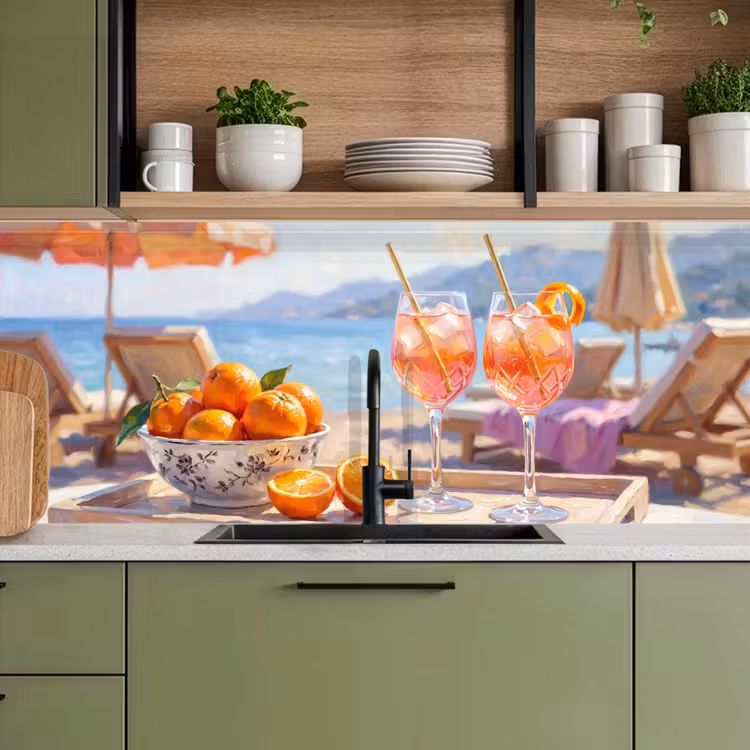 Kitchen splashback - Drinks - Glasses - Beach - Summer - Orange — 8