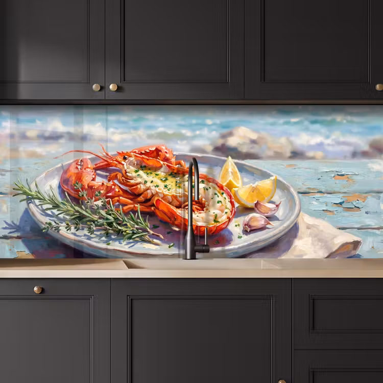 Kitchen splashback - Food - Sea - Coast - Modern - Blue — 6