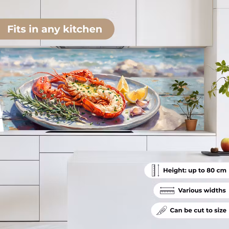Kitchen splashback - Food - Sea - Coast - Modern - Blue — 7