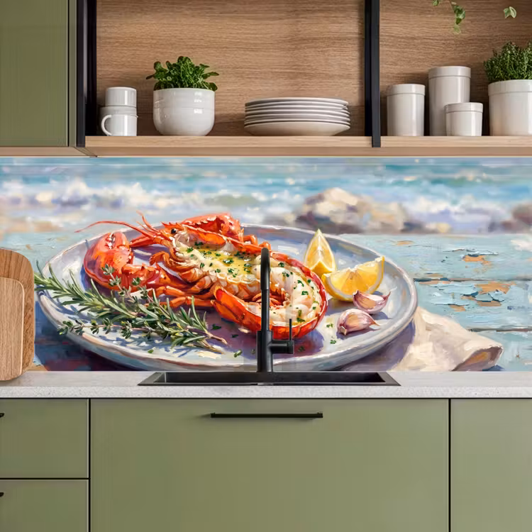 Kitchen splashback - Food - Sea - Coast - Modern - Blue — 8