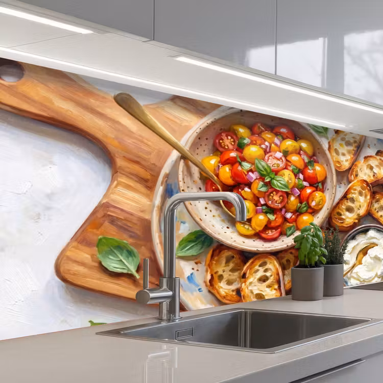 Kitchen splashback - Food - Tomato - Bread - Colorful - Kitchen — 2