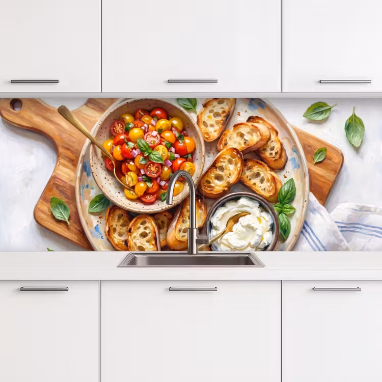 Kitchen splashback - Food - Tomato - Bread - Colorful - Kitchen — 4