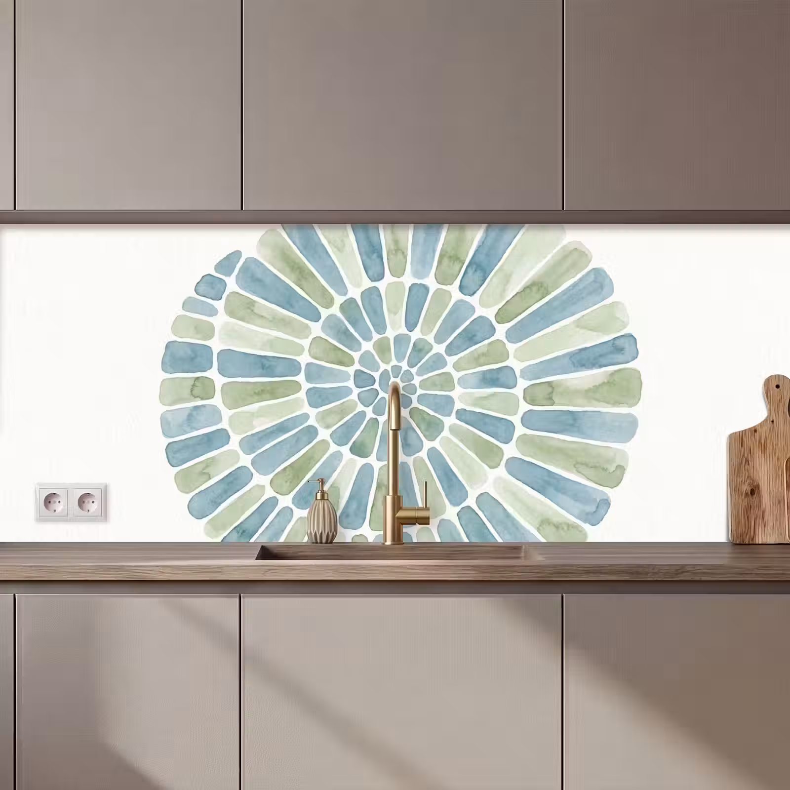 Kitchen splashback - Abstract - Spiral - Pattern - Modern - Blue-Green — 1