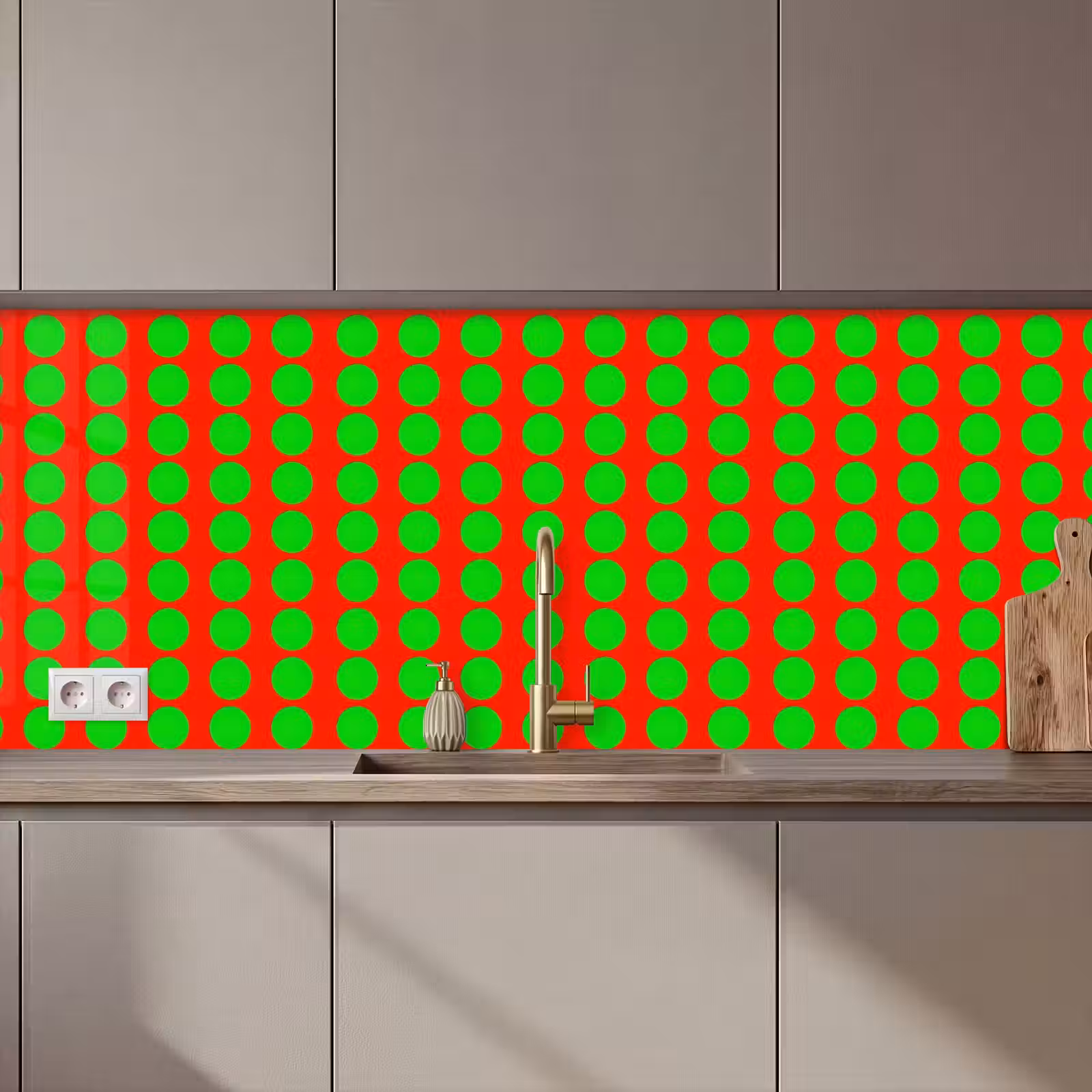 Kitchen splashback - Dots - Pattern - Green — 1