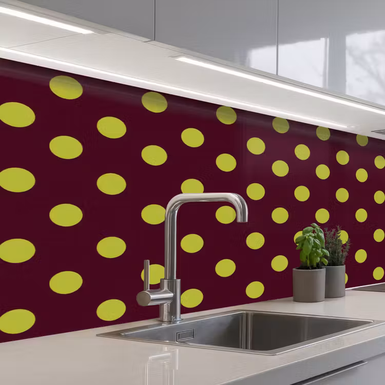 Kitchen splashback - Classic - Dots - Green — 2