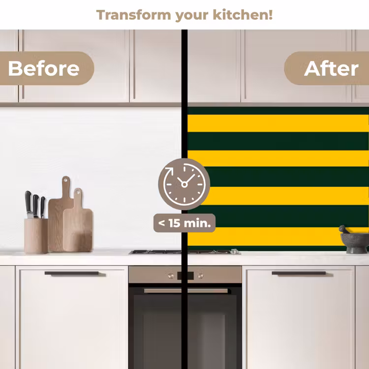 Kitchen splashback - Classic - Stripes - Green — 3