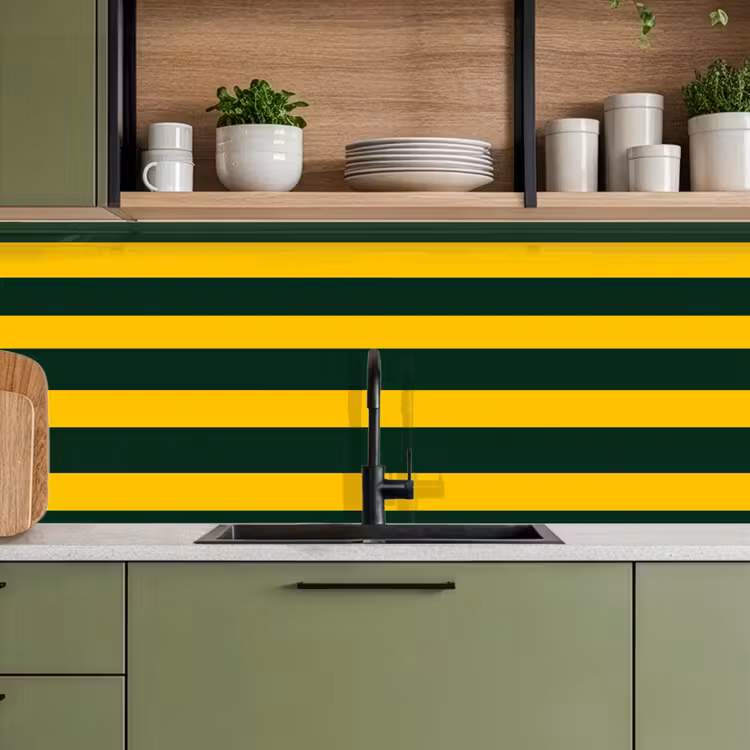 Kitchen splashback - Classic - Stripes - Green — 8