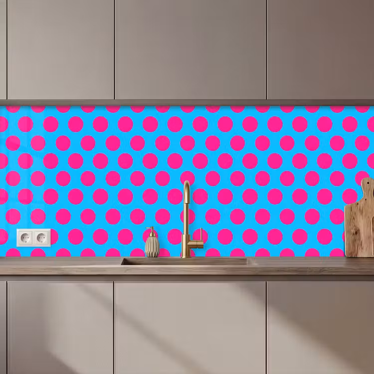 Kitchen splashback - Dots - Classic - Pink — 1