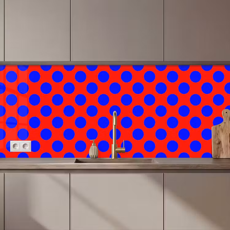 Kitchen splashback - Dots - Classic - Red — 1