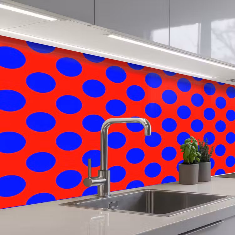 Kitchen splashback - Dots - Classic - Red — 2