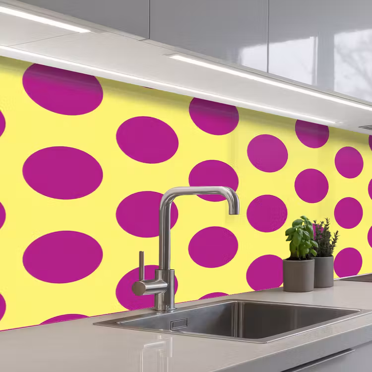 Kitchen splashback - Dots - Classic - Yellow — 2
