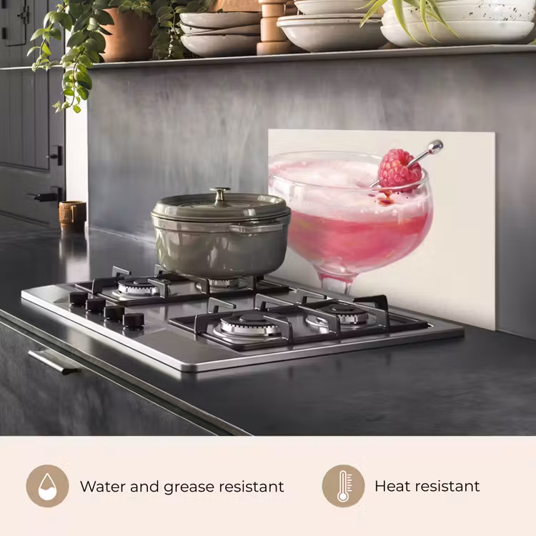 Kitchen splashback for hob - Cocktail - Raspberry - Drink - Modern - Pink — 2