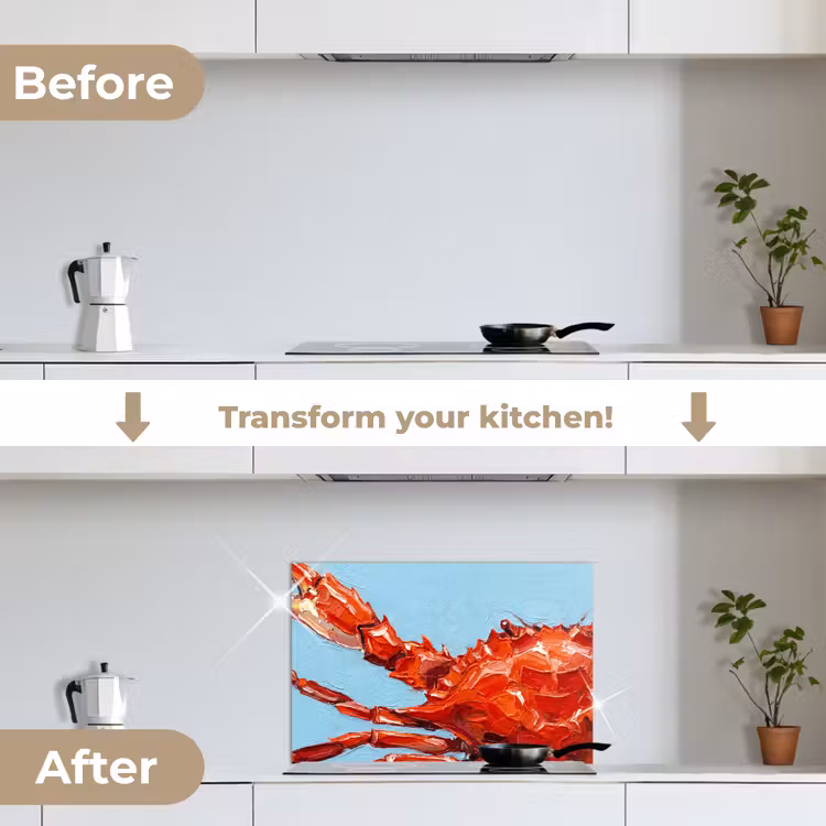 Kitchen splashback for hob - Crab - Sea - Animals - Abstract - Red — 7