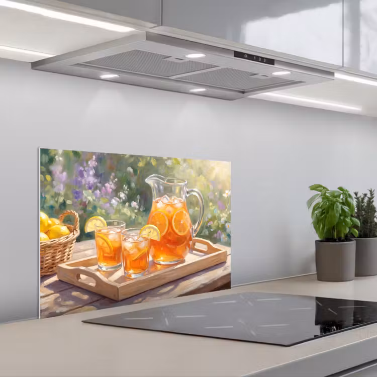 Kitchen splashback for hob - Drink - Lemon - Summer - Garden - Yellow — 1