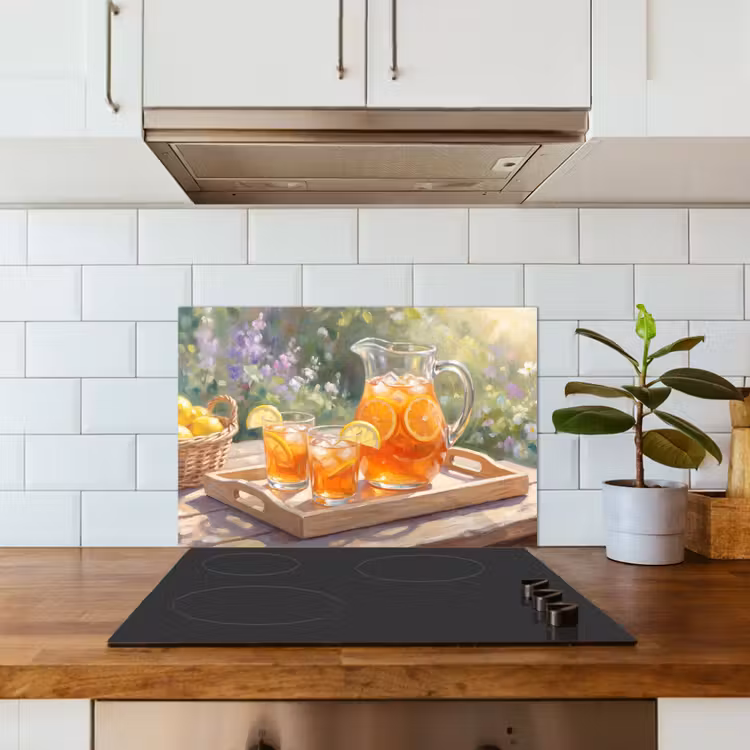 Kitchen splashback for hob - Drink - Lemon - Summer - Garden - Yellow — 3