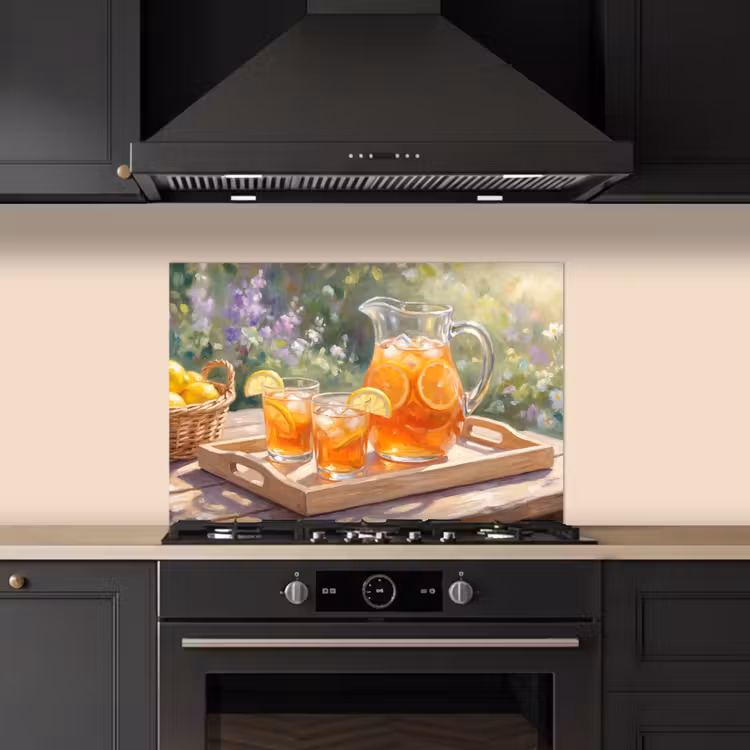 Kitchen splashback for hob - Drink - Lemon - Summer - Garden - Yellow — 5