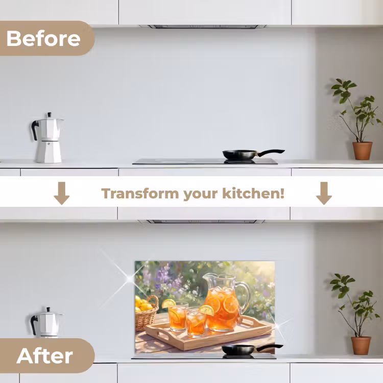Kitchen splashback for hob - Drink - Lemon - Summer - Garden - Yellow — 7