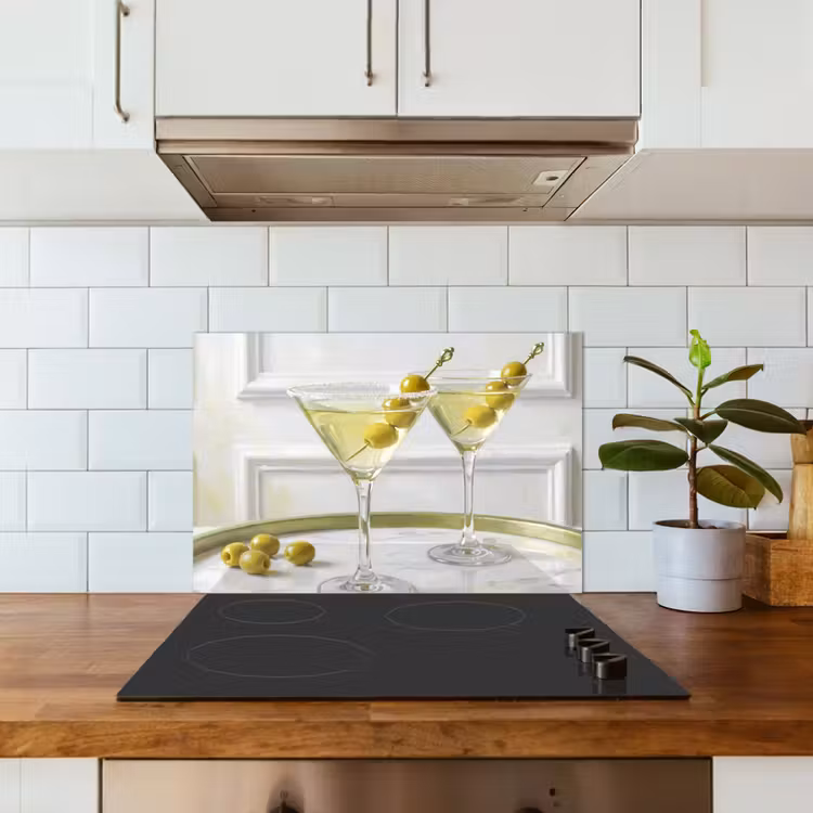 Kitchen splashback for hob - Drinks - Martini - Olives - Modern - White — 3
