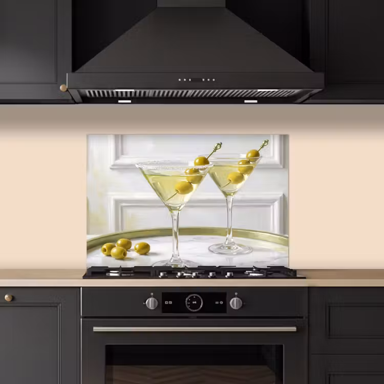 Kitchen splashback for hob - Drinks - Martini - Olives - Modern - White — 5