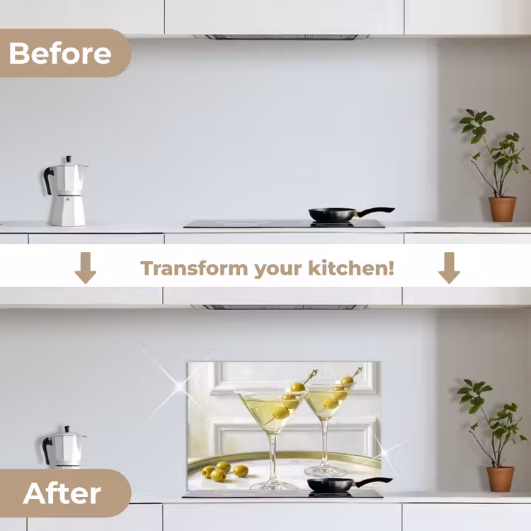 Kitchen splashback for hob - Drinks - Martini - Olives - Modern - White — 7