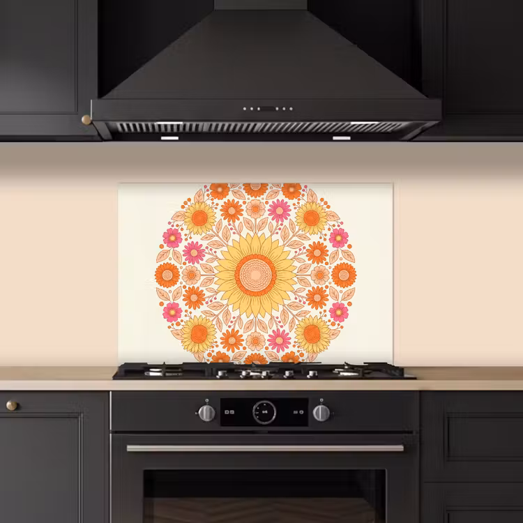 Kitchen splashback for hob - Flowers - Mandala - Pattern - Colorful — 5