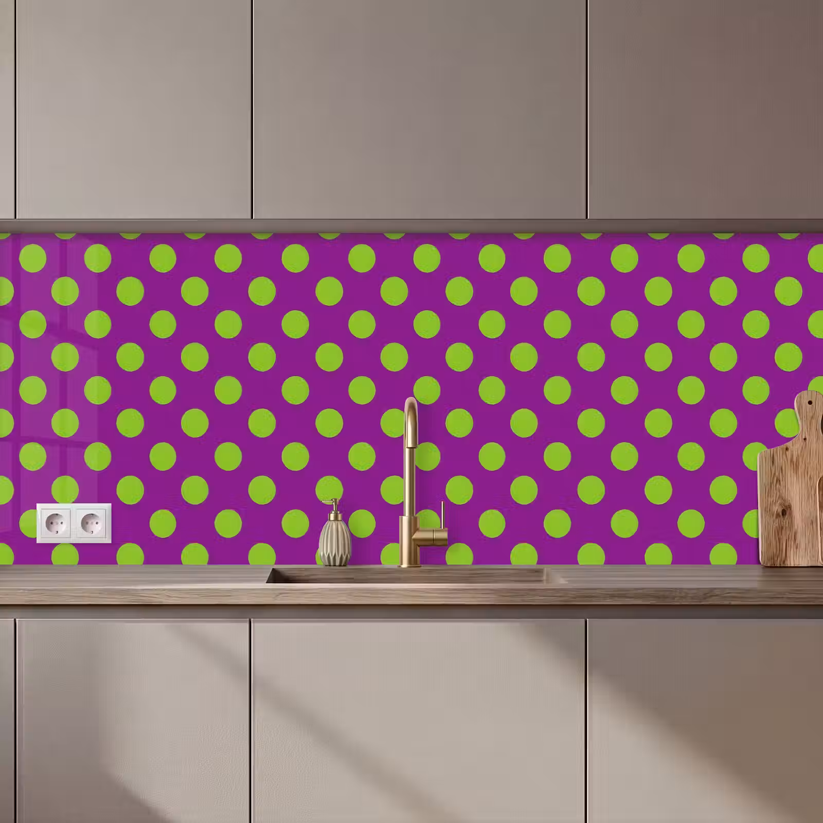 Kitchen splashback - Dots - Classic - Green — 1