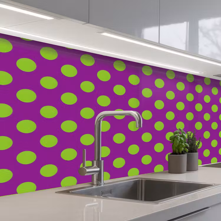 Kitchen splashback - Dots - Classic - Green — 2