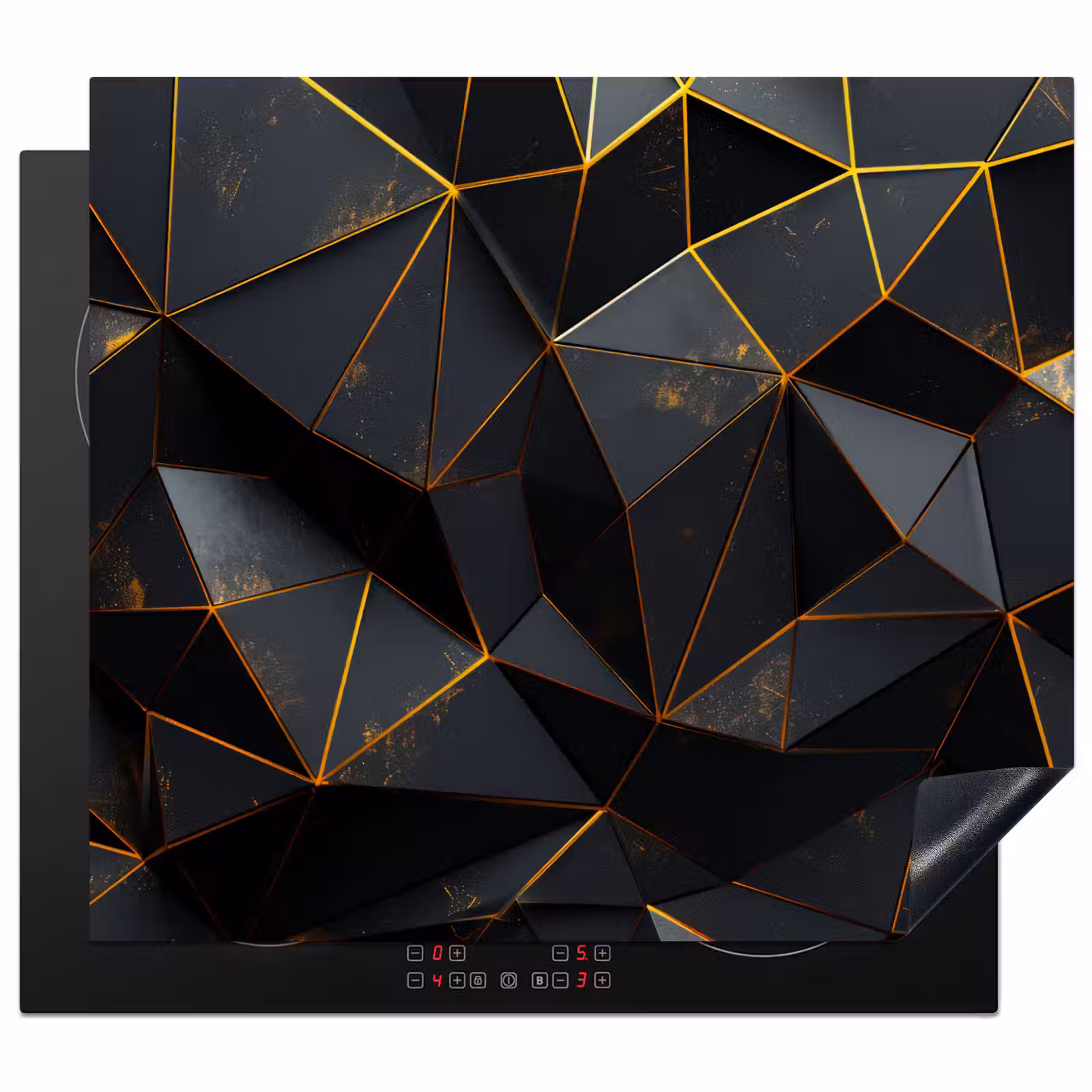 Induction hob cover - Black - Pattern - Gold - Texture — 1
