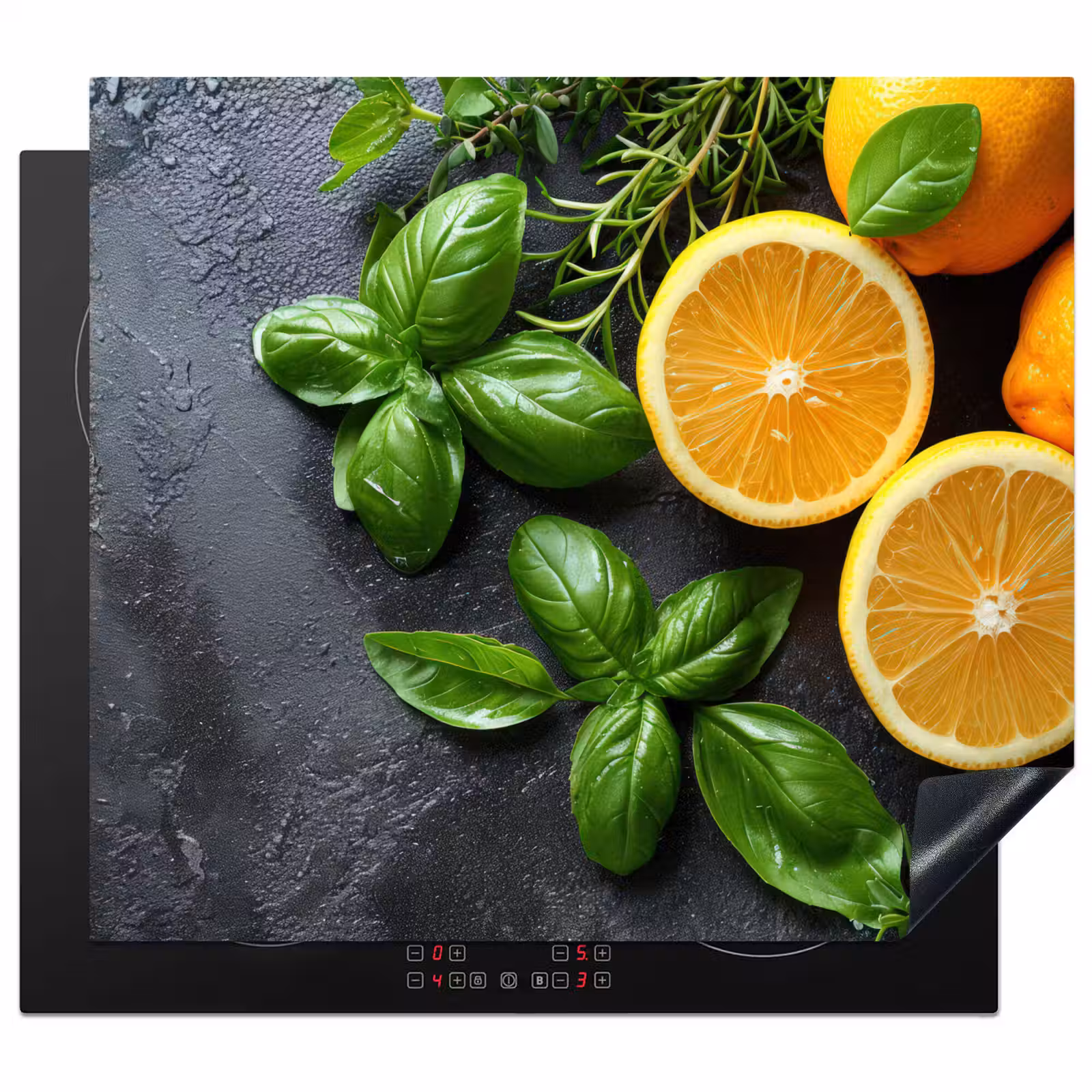Induction hob cover - Fruit - Gray - Concrete - Orange - Plants — 1